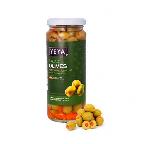 Aceitunas españolas cortadas para ensaladas YEYA (340 g / 12 oz)
